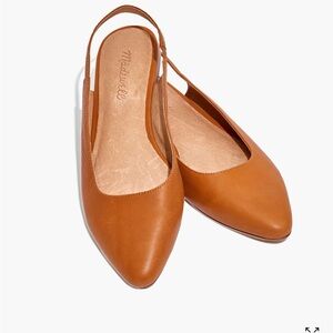 Madewell Margot Slingback Flat in English Saddle Leather